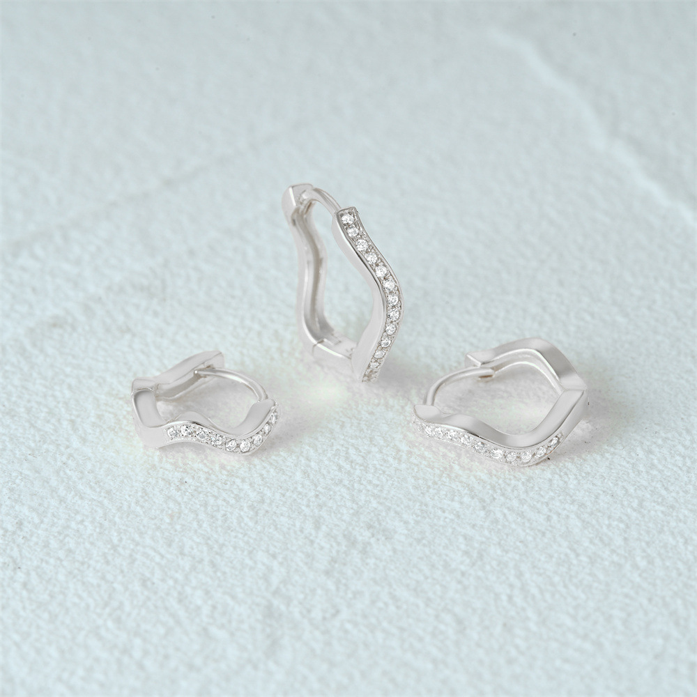 Ensemble De 3 Pièces Style Simple Commuer Géométrique Placage Incruster Argent Sterling Zircon Des Boucles D'Oreilles display picture 50