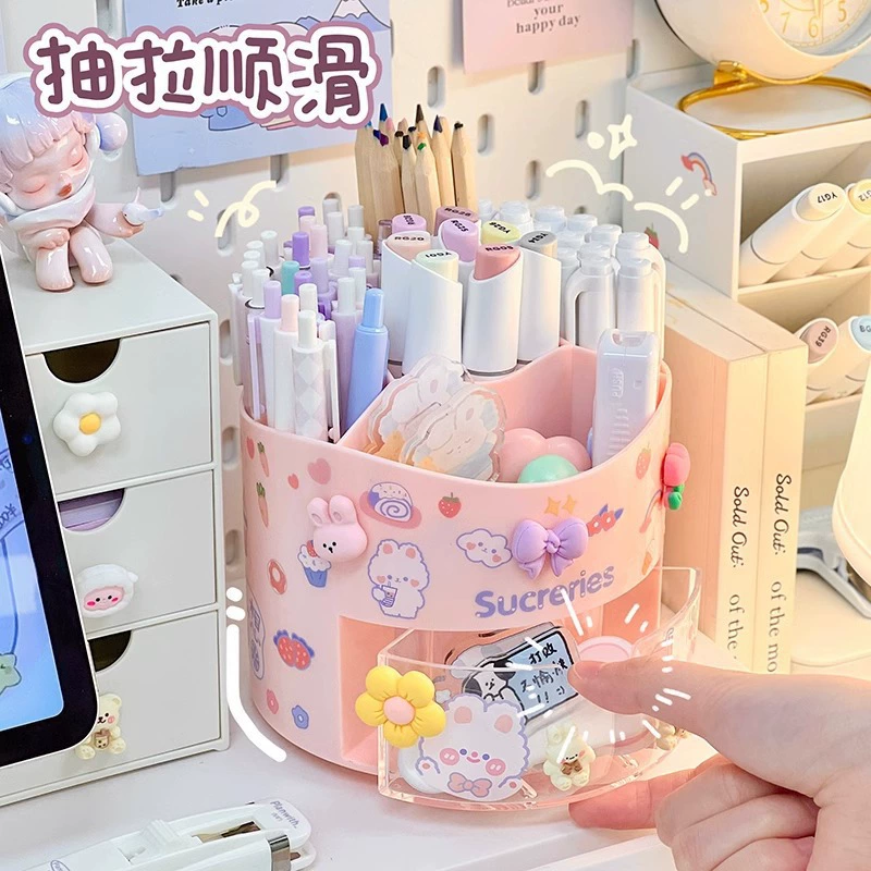 Capacious pens holder, stationery, universal storage box for elementary school students