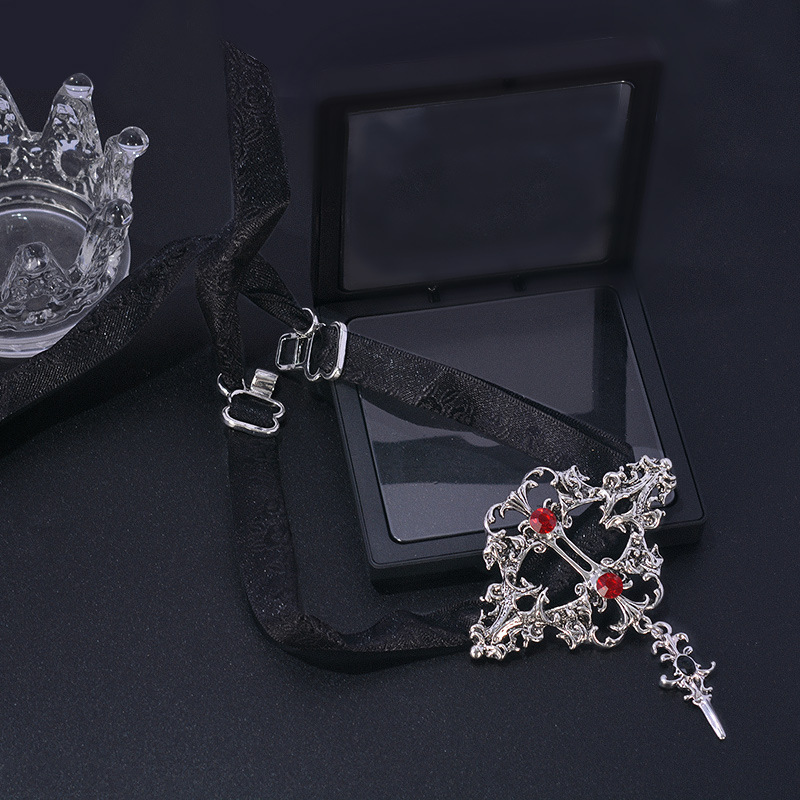 Gothic Spitzen Samt Choker Halskette Für Damen Vampir Accessoire_voghion.com