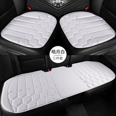 support, breathable, three-piece set, Four Seasons Pad - moonlight-white-upgraded-seaweed-fiber-seat-cushiondrivers-side-1-square-cushion-4749cm