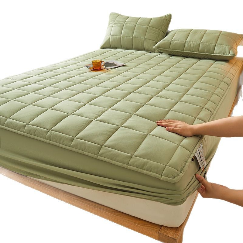 2024 nuevo estilo suave y agradable para la piel de algodón de doble cara cubierta de cama a prueba de polvo cubierta protectora de colchón acolchado con todo incluido cuatro estaciones