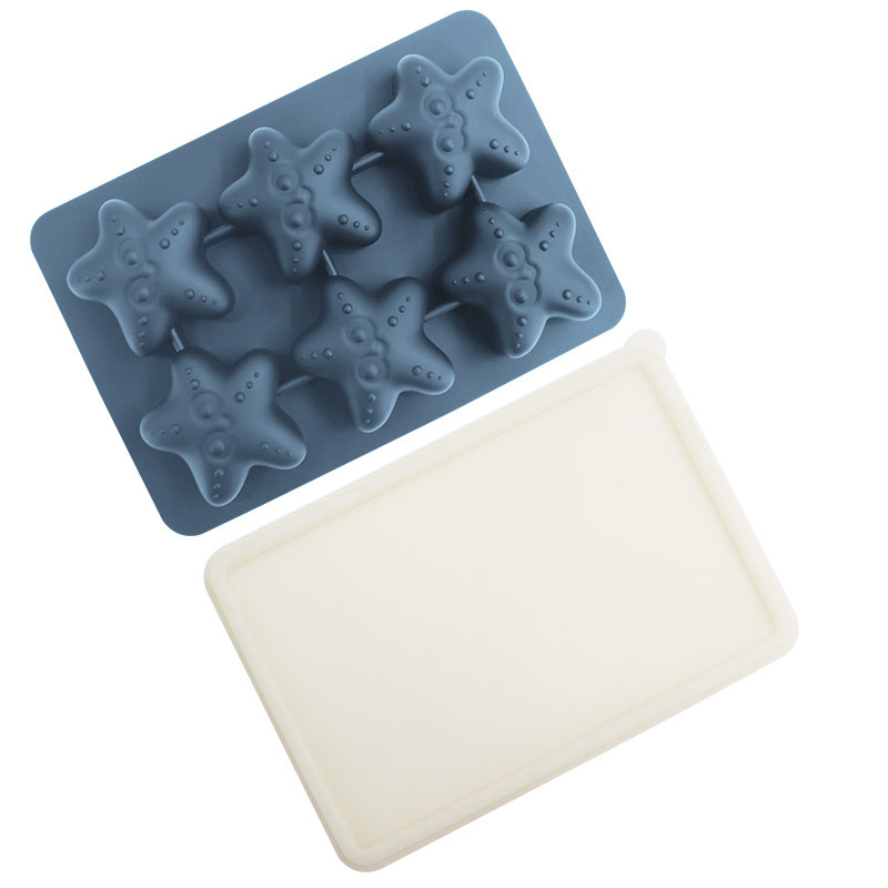 Whisky transfronterizo de dibujos animados rejilla de hielo de silicona molde de hielo con tapa molde de hielo para hockey sobre hielo caja de almacenamiento de hielo para el hogar en stock