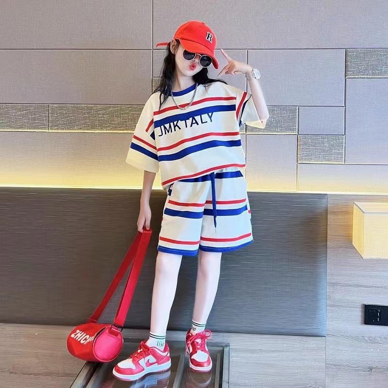 Girls Summer Suit 2025 New Thin Style Polo Collar Quick-Drying Basketball Uniform Summer Casual Two-Piece Set