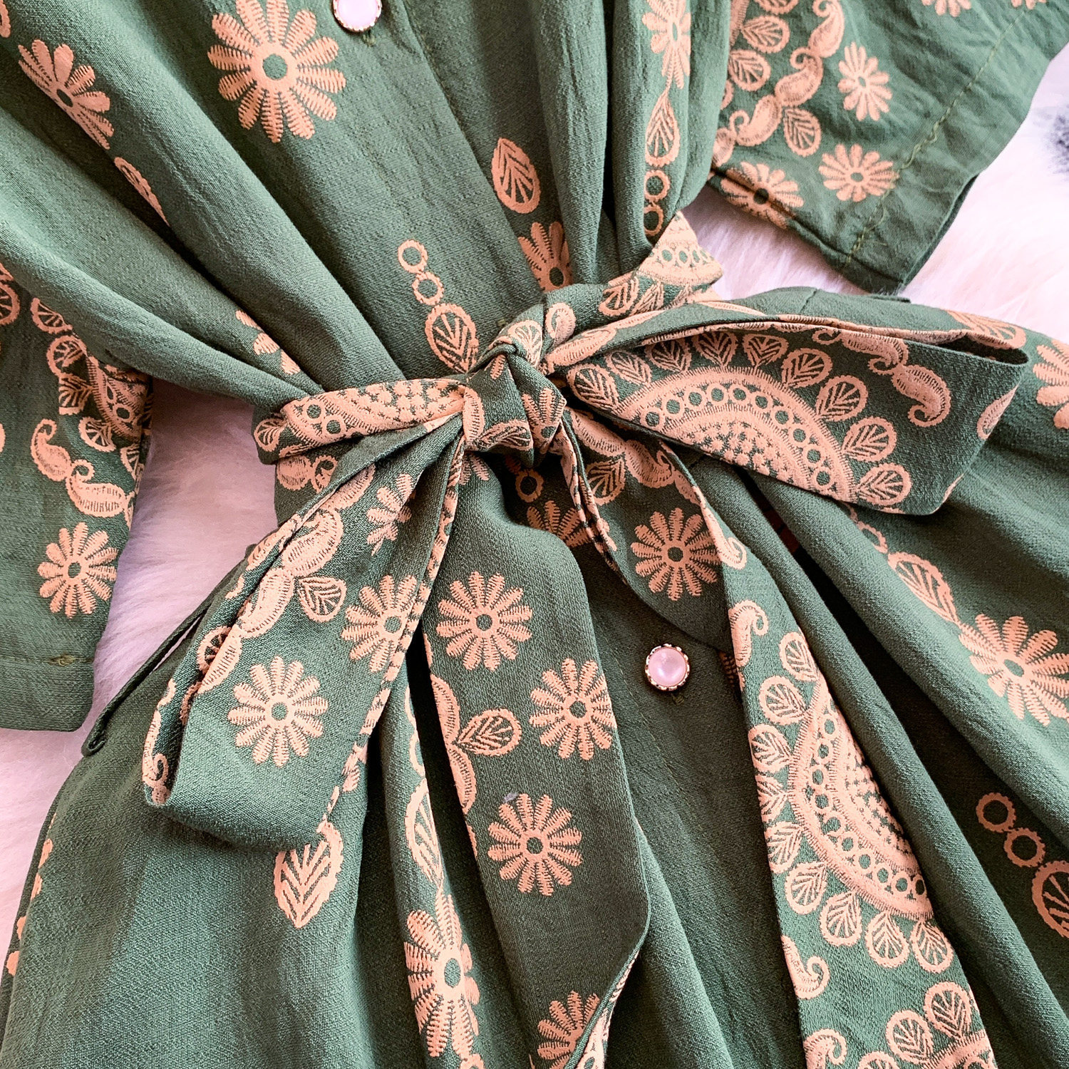 Women's French Retro Heavy Embroidery Lapel Dress Korean Style Single-Breasted Slimming Ruffled Long Skirt Summer Dress_ecoleips.com