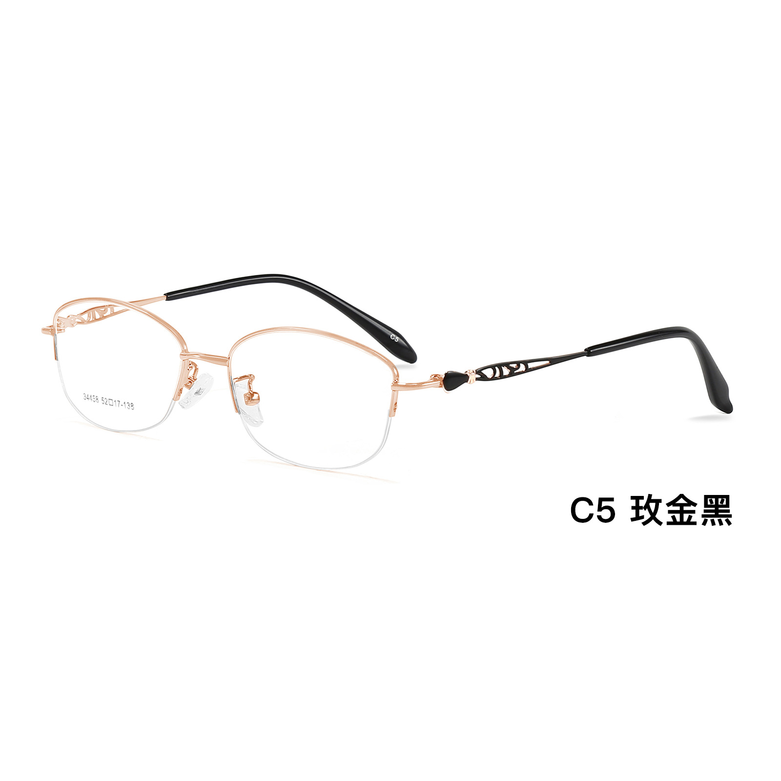 Elegante y encantadora Aleación de las mujeres gafas Marco de luz de lujo elegante gafas talladas piernas pueden ser equipadas con gafas Danyang al por mayor