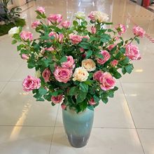 红色大玫瑰假花绢布玫瑰花室内软装设计装饰家居客厅落地干花花卉