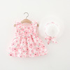 Summer dress with sleeves sleevless, small princess costume with bow, sleevless dress, Korean style