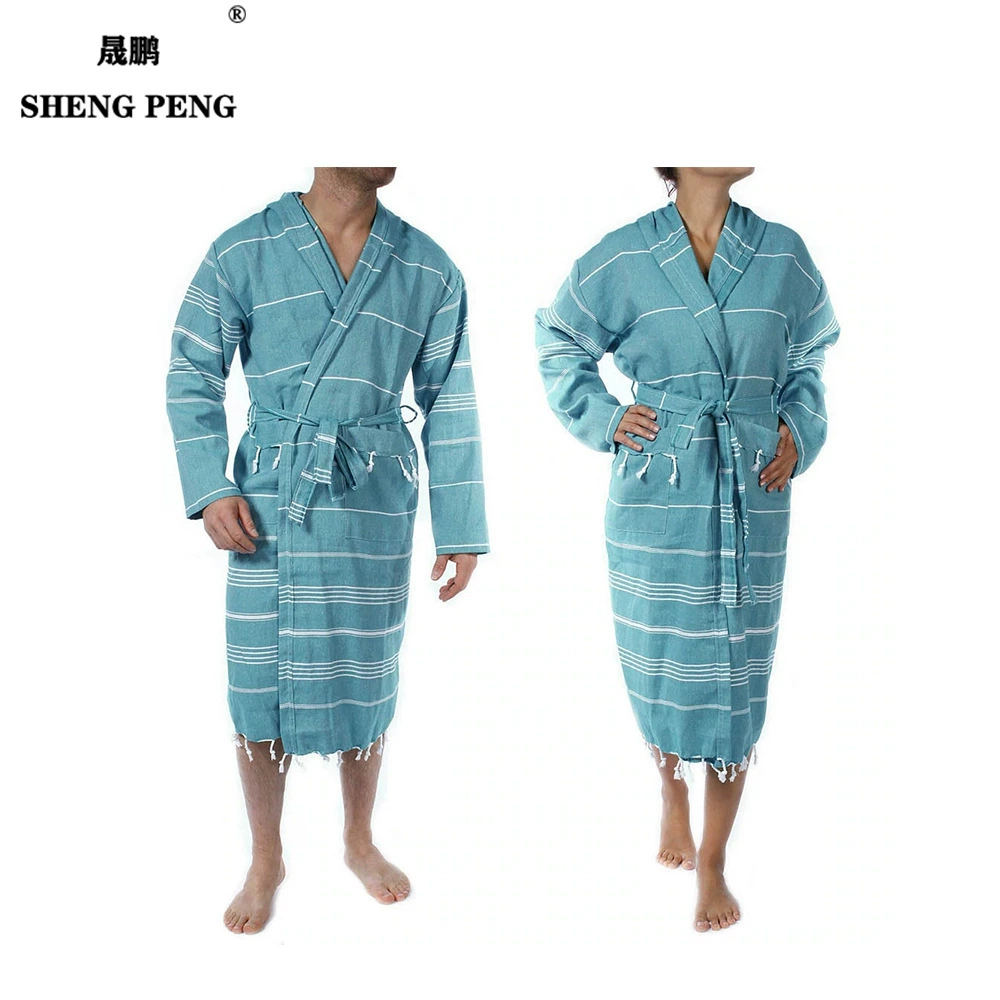 ShengPeng Халат с капюшоном из плотного хлопка, домашняя одежда для отелей, турецкий толстый халат