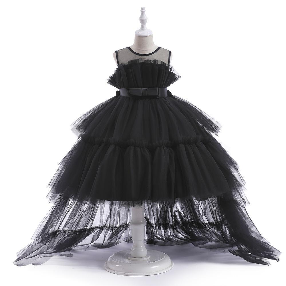 Niñas princesa vestido rojo pastel vestido espectáculo niños