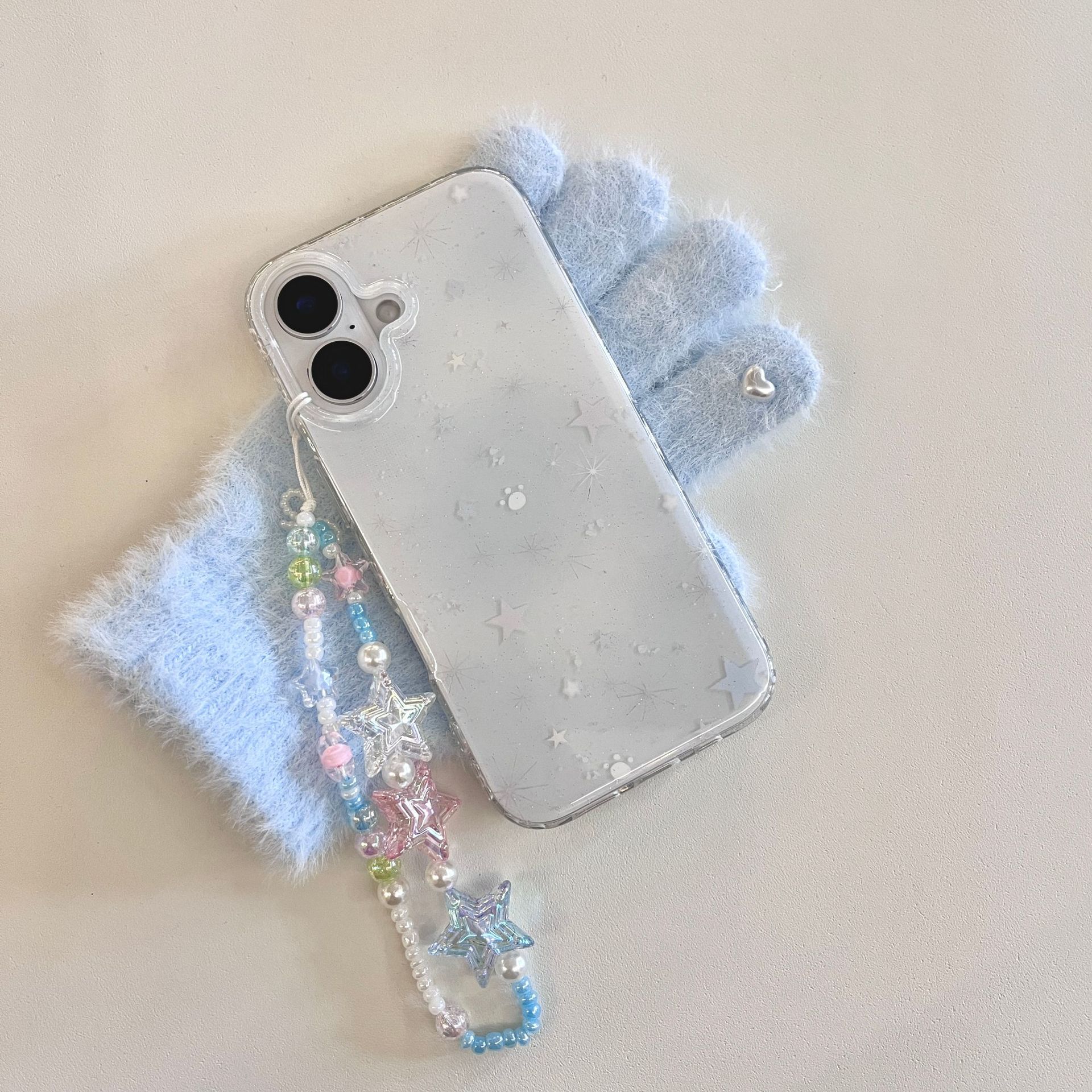 Estrellas degradadas simples de nicho para iPhone15ProMax funda para teléfono móvil 16Pro cadena 14/13 femenino 16PM