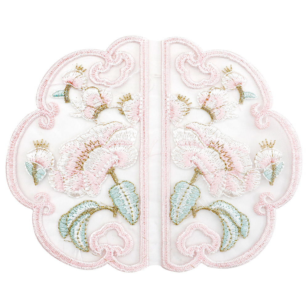 Nuevo producto de Xiyu Parche de hebilla de disco de bordado chino Ramo de bricolaje hecho a mano Material de embalaje Decoración floral de estilo nacional