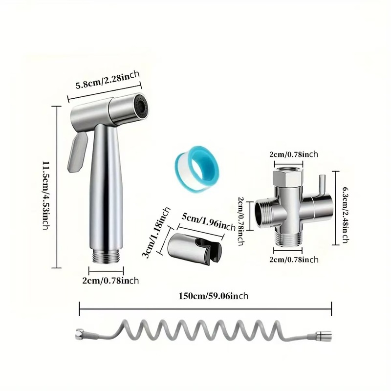トイレ用コンパニオン、1入口2出口の三角バルブ、トイレ用女性用洗浄器、高圧増圧スプレーガンセット、家庭用ウォーターガン|undefined