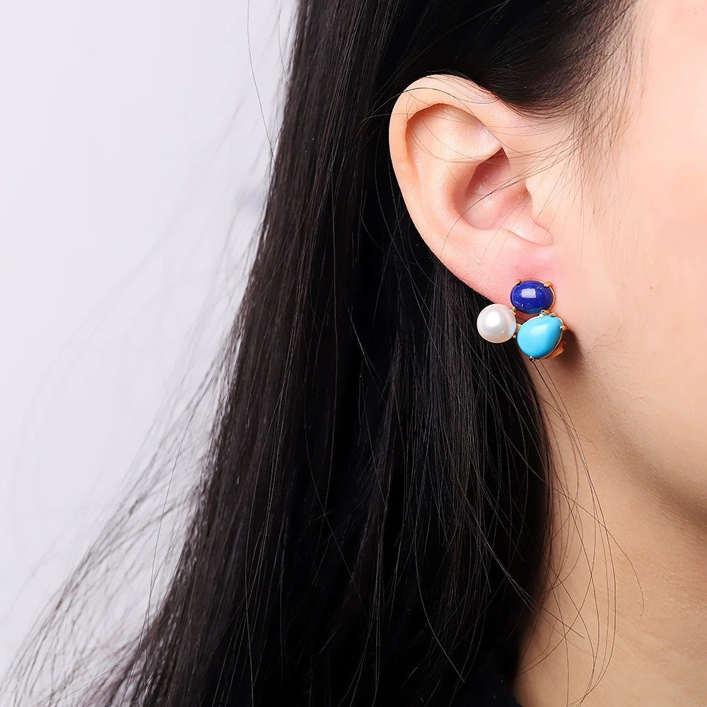Серьги AiFuLe, модный аксессуар, платиновое покрытие, серебро 925 пробы