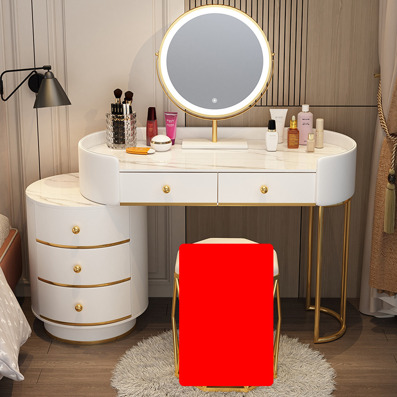 1m 흰색 테이블 + 원형 캐비닛 + 거울 (스툴 제외) TLMS-라운드 스타일