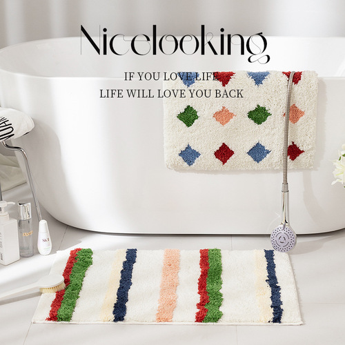 Minimalist Rugs Fresh Instagram Living Room Coffee Table Mat Colorful Grid Bedroom Rugs Nordic Entrance Door Mat
