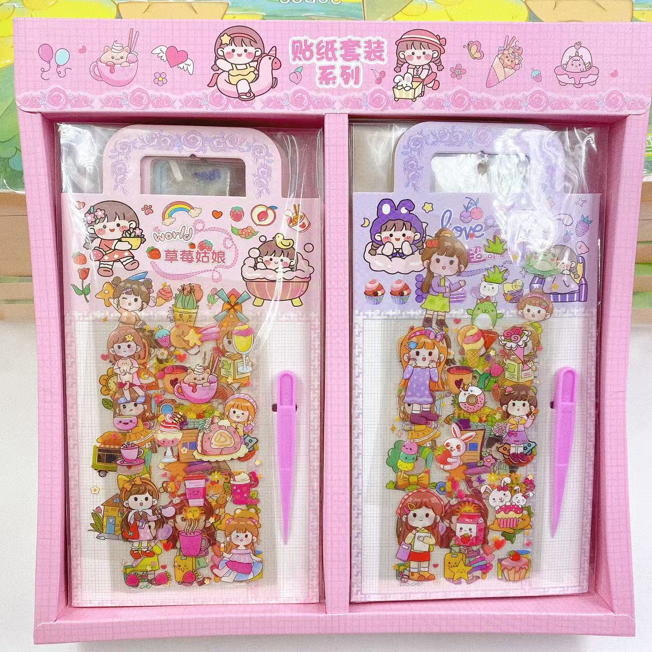 Conjunto de pegatinas para niñas pinzas pegatinas de contabilidad DIY decoración adorable pegatinas pegatinas creativas lotes de material de contabilidad