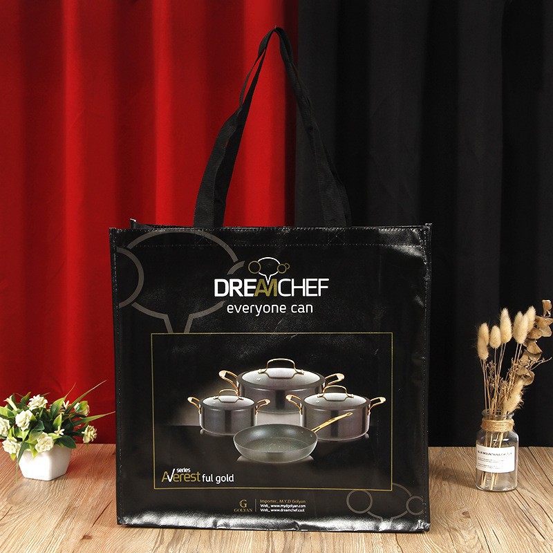 Bolsa de mano de película brillante de color, bolsas de compras de tela no tejida super grandes bolsas de regalo transfronterizas de comercio exterior image 1