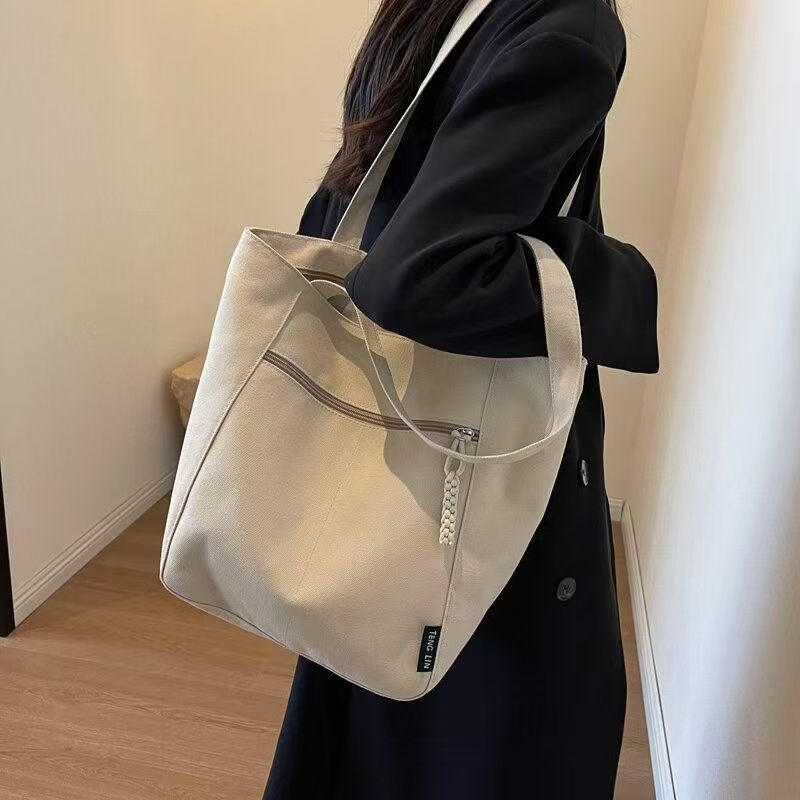 Japanese-style New Waterproof Nylon Casual Cross-border Spring Summer Single Shoulder Canvas Bag Women's Designer Large Capacity Commute Tote Bag