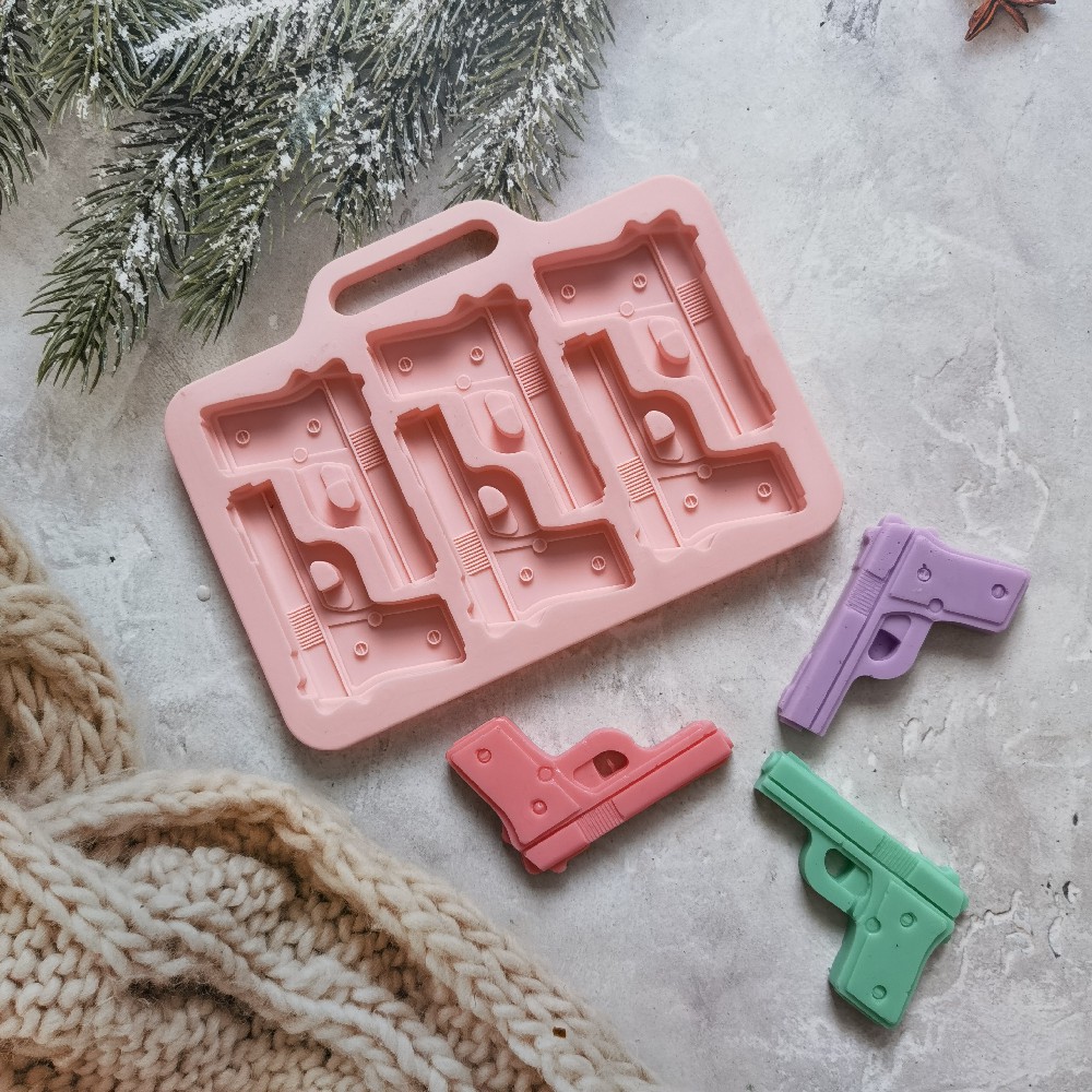 6 pistolas 80 molde de silicona pastel helado pudín molde de postre jabón utensilios de cocción