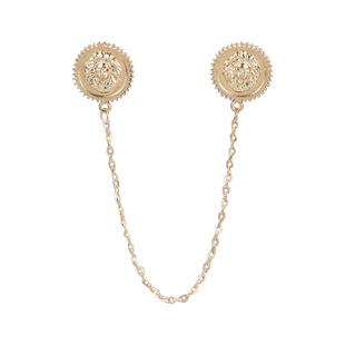 Xz0192 European and American Fashion Lion Head Collar Pin Alloy Leopard Head Chain Tassel Brooch Clothing Accessories