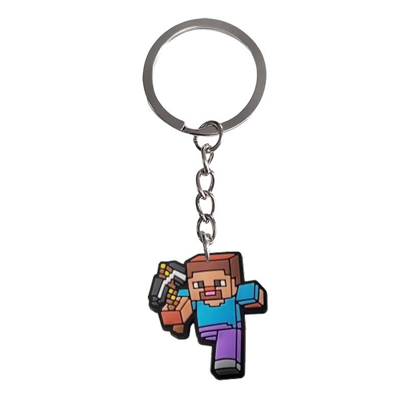 Minecraft キーホルダーシリーズ漫画アクセサリー PVC ソフトラバーキーホルダーバッグペンダント小さなスクールバッグキーホルダー|undefined
