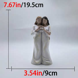 跨境 母女姐妹情深拥抱母亲节礼品家居摆件装饰ins树脂工艺品