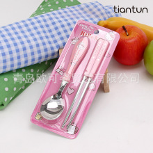 韩国正品儿童学习筷子hello kitty宝宝指环训练筷幼儿园勺叉筷