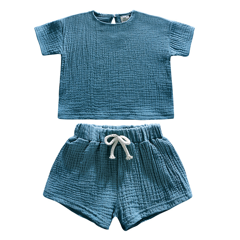 160g Weight Kids Clothing Sets Children's Clothing Type Short Sleeve Sleeve Length Cotton Fabric Type Pant Co-ord Set Sets Type 2 Pieces Set Quantity Home, Daily Occasion Round Neck Neckline Regular Fit Fit Type Solid Color Pattern Summer Season Girl'S, Boy'S Gender Simple Style, Classic Style Style Simple Style Classic Style Solid Color Cotton Girls Clothing Sets 17