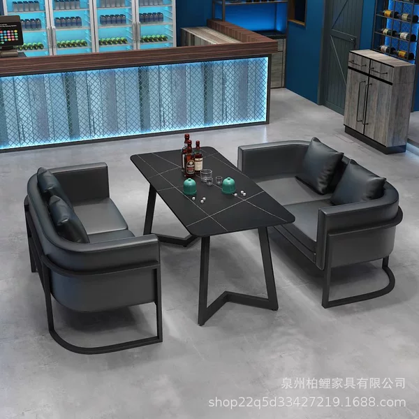 Retro Industrial Style Bar, Bar Table and Chairs, Coffee Restaurant, Music Bar, Leisure Studio, Sofa Booth, Dining Table