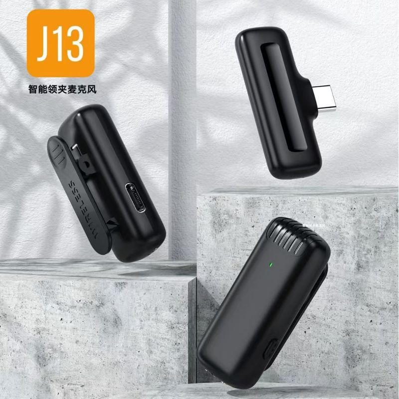 J13 ワイヤレスラベリアマイク 1対2 充電ケース付き プロ仕様 ライブ配信用マイク|undefined