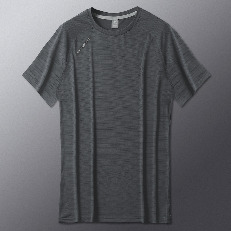 Camiseta deportiva de seda de hielo delgada de verano para hombres de manga corta suelta de secado rápido, camisa absorbente de sudor de media manga, ropa transpirable con sensación de hielo