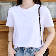 夏季纯棉t恤女黑色宽松上衣女韩版短袖打底衫2025年新款白色体恤