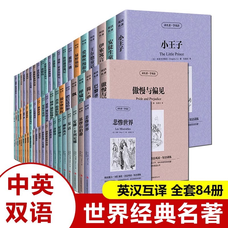 读名著学英语中英双语版 世界经典文学名著小王子傲慢与偏见简爱