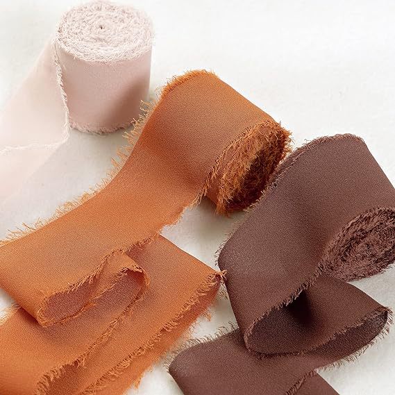 INS deshilachado gasa cinta ramo de la boda borla cinta arco decoración hilo de nieve tira de tela de seda