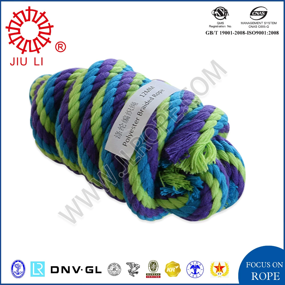 защитная веревка полиэфирная плетеная веревка ПЭТ веревка 8 мм/12 мм синий/оранжевый/зеленый