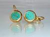 Retro fashionable flashing earrings emerald, wish, European style, 18 carat, simple and elegant design