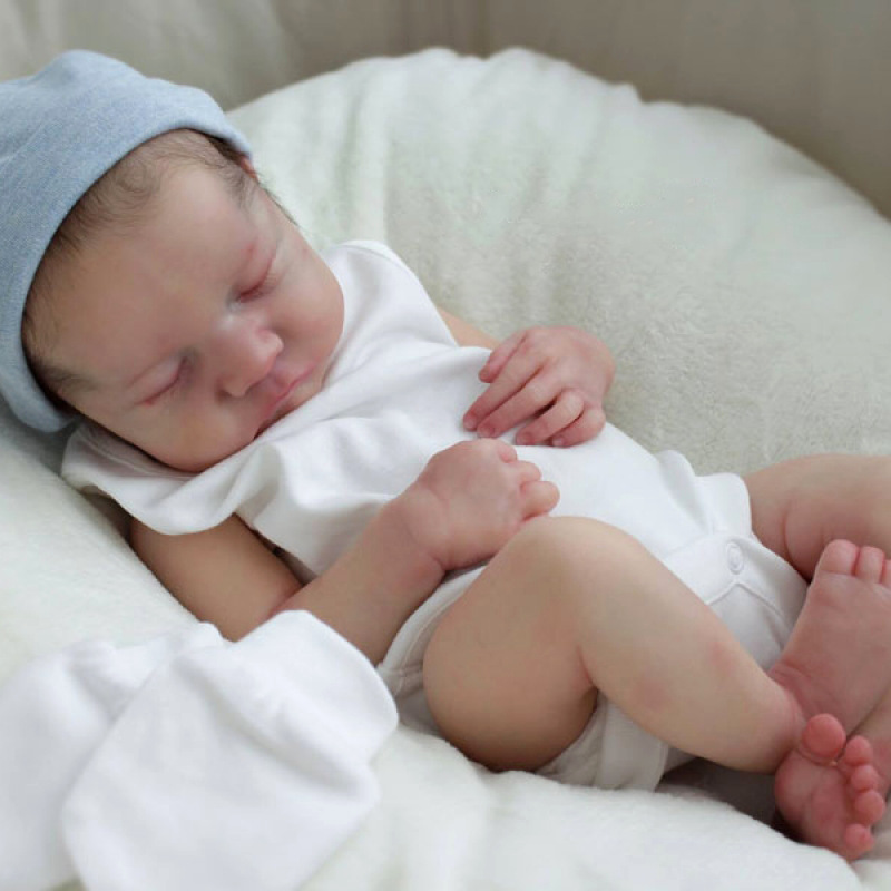 19inch reborn Levi sleeping baby simulación bebé renacimiento muñeca una pieza
