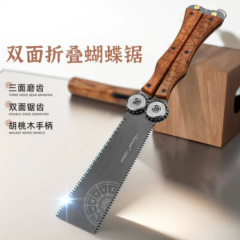 Двухсторонняя складная пила для кемпинга на открытом воздухе портативная маленькая ручная пила пилы для пилы для домашнего лесозаготовки ручной работы