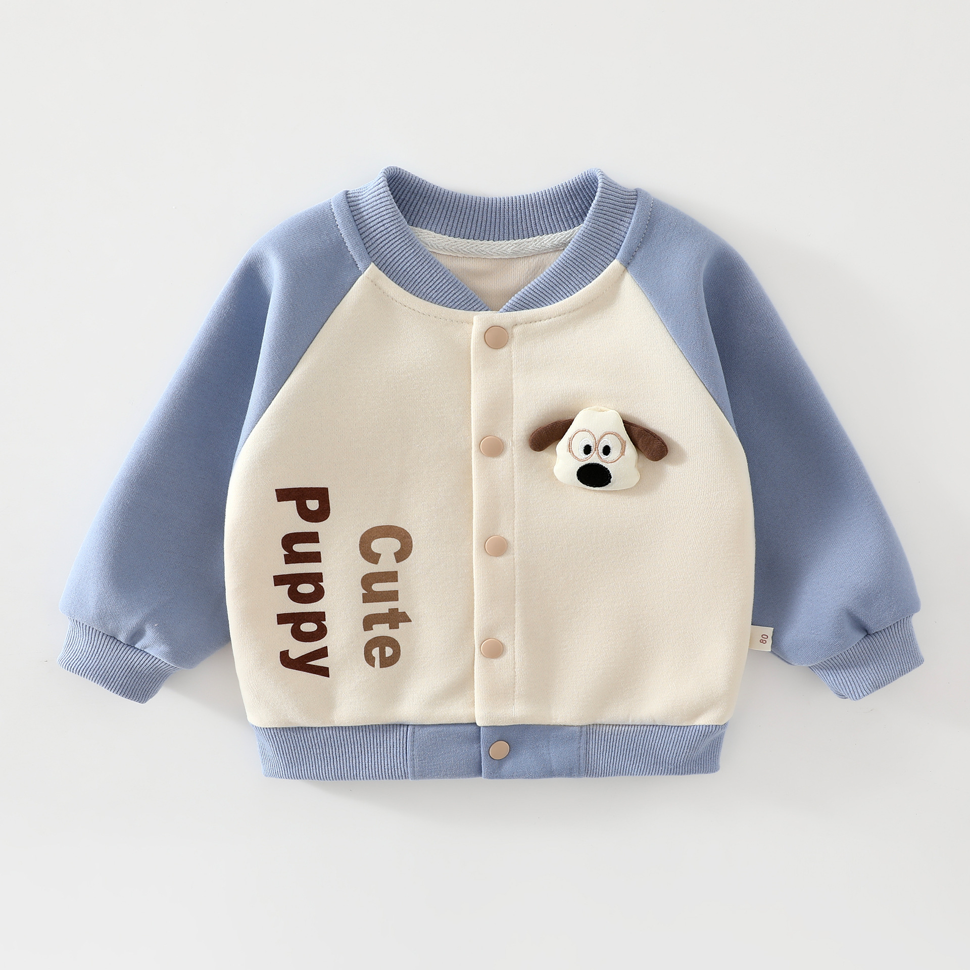 Baby Autumn Long-Sleeved Sweatshirt Jacket Boy's Cute Single Top Boy's Autumn and Winter Warm Cardigan Outerwear