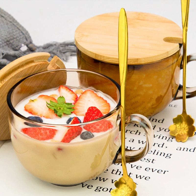 Чашка Коричневый завтрак Кубок Инс стиль стеклянная чашка кофе молоко чашка овсяная чашка креативная чашка высокого цвета прозрачная чашка