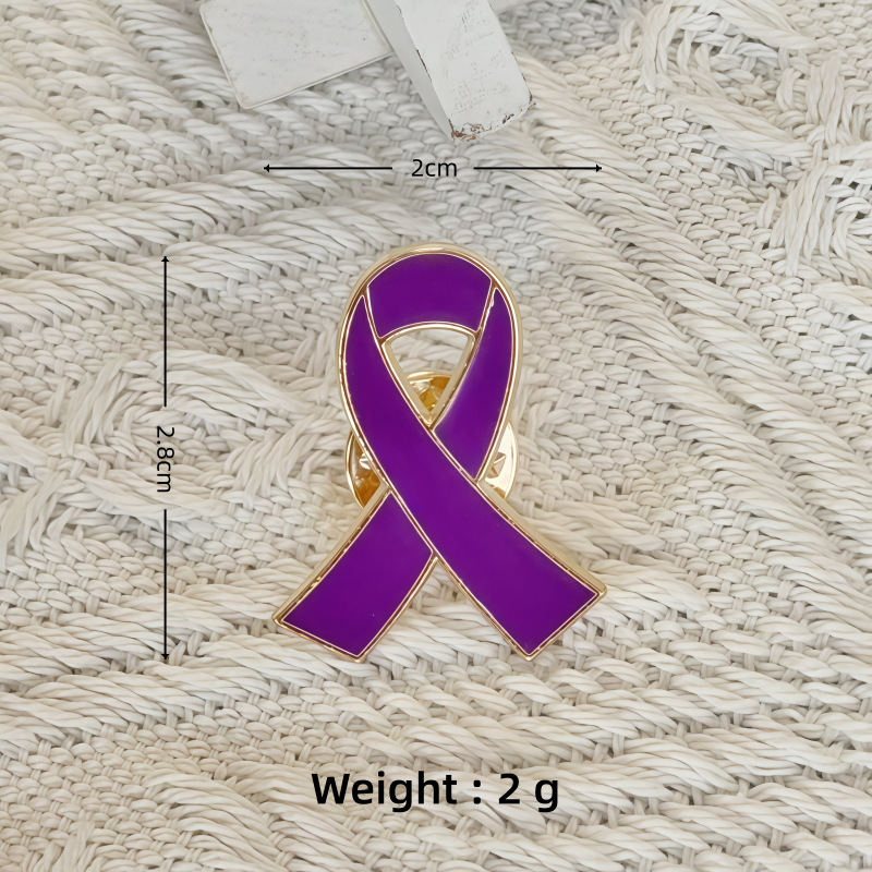 Broche nœud papillon coloré transfrontalière, accessoire de mode, promotion de la sensibilisation à la prévention, badge commémoratif en métal en forme de goutte d'huile_voghion.com