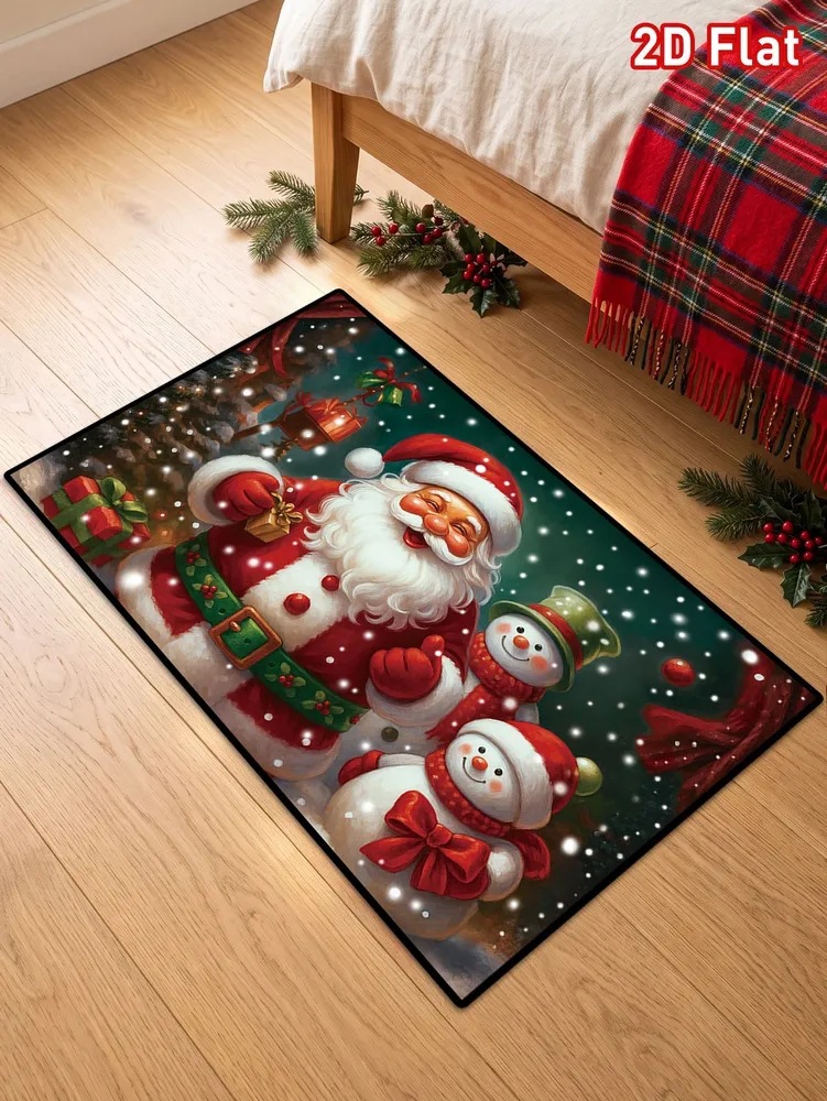 Christmas Gnome Doormat for Entryway, Water Absorbent and Stain Resistant, American Style Holiday Decorative Mat, Wholesale Available