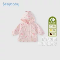 Jellybaby Весеннее пальто для девочек Сладкий с капюшоном для девочек кардиган DuPont три антибактериальный антибактериальный детский костюм