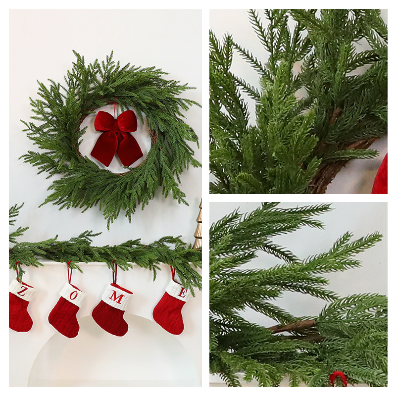 Shengyuan nuevo estilo imitación aguja de pino caña decoración de Navidad cipred pino Fox puerta colgante guirnaldas colgantes de pared