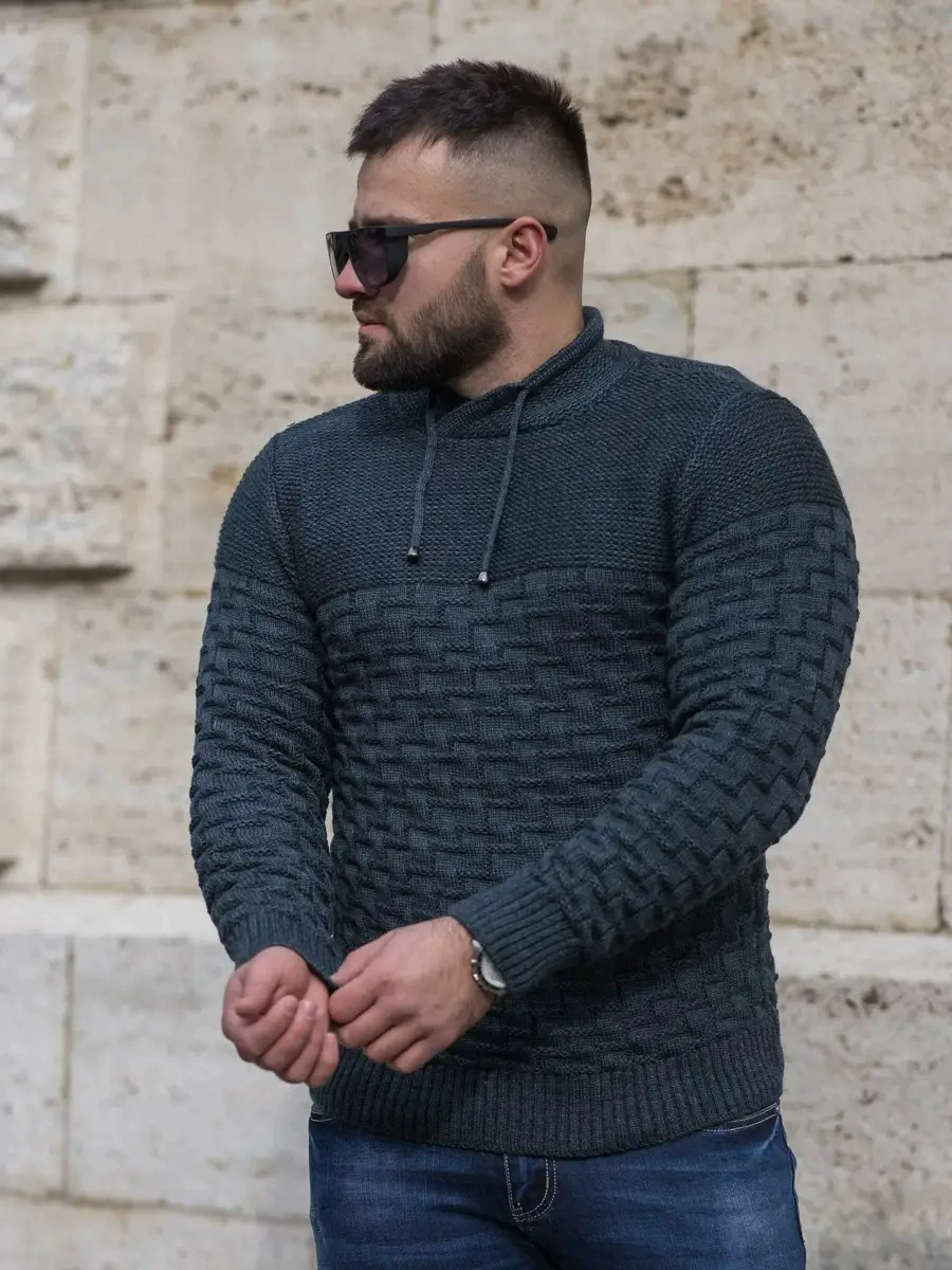 Мужской вязанный свитер Thick knitted sweater для мужчин
