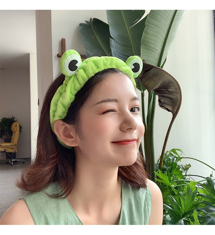 La misma banda de pelo de rana divertida de Lin Xiaozhai banda de pelo selfie banda de Pelo elástico de ala ancha banda de pelo de animales fiesta de producción propia