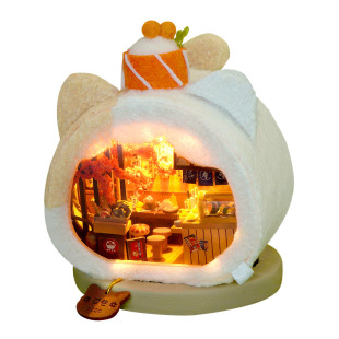 Tianyu DIY Miniature House Plush Family Th42 Meow Meow Sushi Shop Assembly Miniature House Model Miniature Model