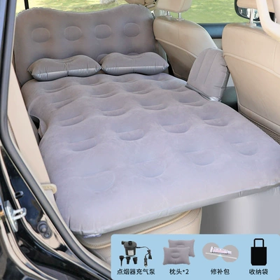 Car inflatable mattress car rear Vehicle-mounted inflatable bed - honeycomb-head-protection-flocking-gray