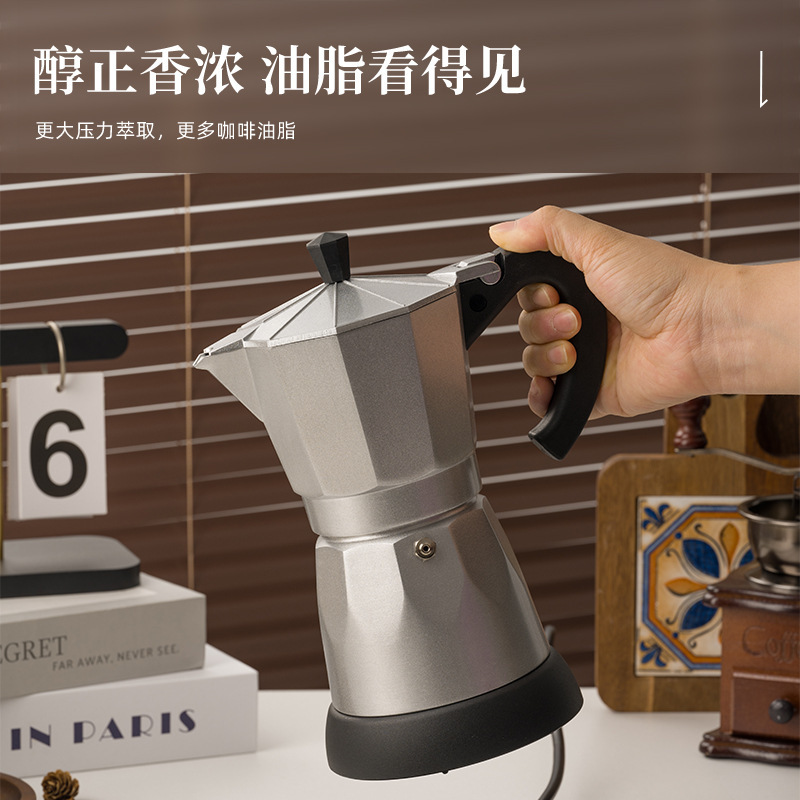 Italian Aluminum Moka Pot Octagonal Coffee Pot Household Coffee Aluminum Moka Pot High Pressure Espresso Pot Italian Aluminum Moka Pot Octagonal Coffee Pot Household Coffee Aluminum Moka Pot High Pressure Espresso Pot