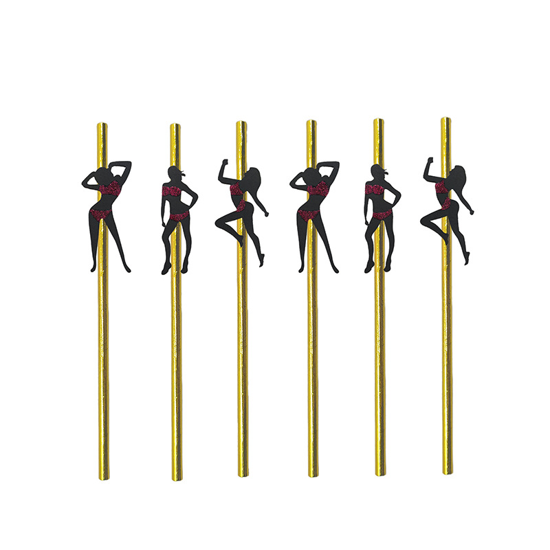 Amazon desechable solo partido paja de papel postre pastel decoración deportes fitness muscle hombres forma paja